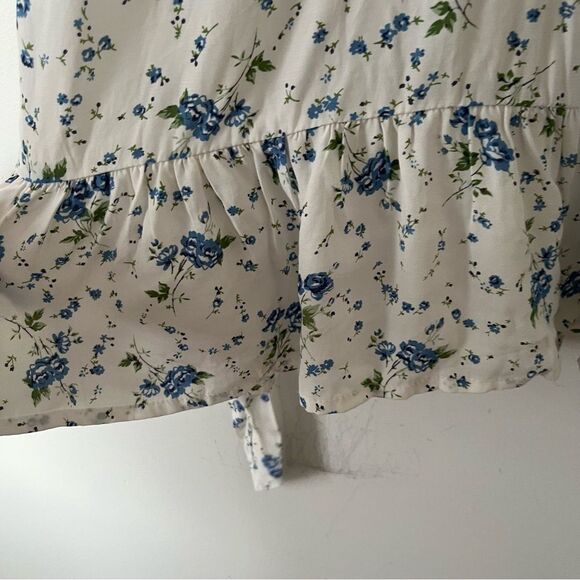 Faithfull the Brand White and Blue Floral Mini Dress - Picture 9 of 13